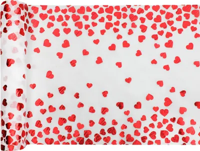Produktbild von Voile-Tischläufer Herzen rot Valentin