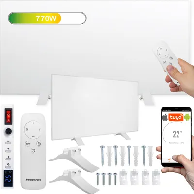 Zdjęcie produktu dla Grzejnik Na Podczerwień Panel Grzewczy Promiennik Ir 770W Wifi 60X120 Cm Biały