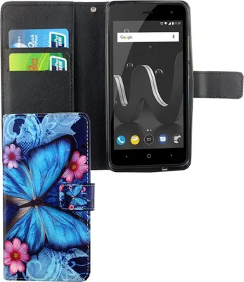 Produktbild von Handyhülle Tasche für Wiko Jerry 2 Blauer Schmetterling