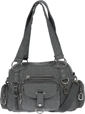 Produktbild von Damenhandtasche Schultertasche Tasche Umhängetasche Canvas Shopper Crossover Bag Grau