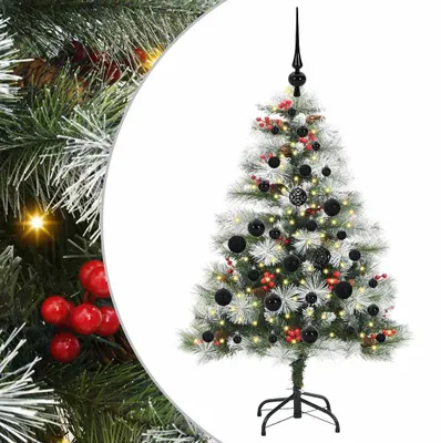 Obrázok produktu pre vidaXL Umelý vianočný stromček, zelený a biely, 120 cm