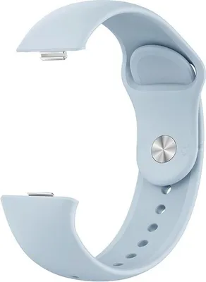 A light blue watch strap is shown against a white background.