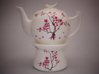 Produktbild von Teekanne CHERRY BLOSSOM KIRSCHBLÜTE mit Stövchen, weiß rosa, Porzellan, TeaLogic