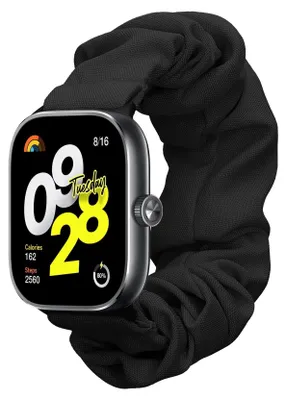 Produktbild von kwmobile Ersatz Armband kompatibel mit Xiaomi Redmi Watch 5 & 4 / Smart Band 8 Pro / 9 Pro Band - Smartwatch Scrunchie Strap Schwarz - Kompatibel mit