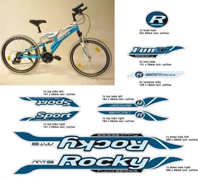 Produktbild von Fahrrad DEKOR Satz ROCKY MTB Rahmen Frame Decal Sticker 11 teilig