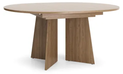 Produktbild von Runder Esstisch ELENA ausziehbar 120-160 cm Eiche Japandi Design