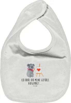 Produktbild von Mr. & Mrs. Panda Lätzchen Koala Künstler - Weiß - Geschenk, Zeichnen, Schlabberlatz, Babylätzchen, Für Babys, Gefühle, Kinderlätzchen, Liebesgeschenk, Liebe, Sabber