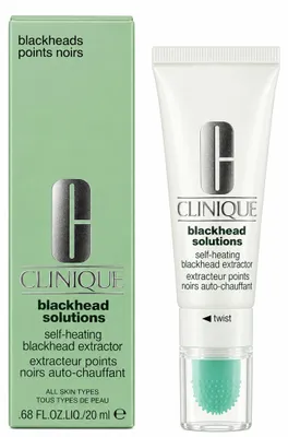 Zdjęcie produktu dla Clinique Blackhead Solutions Self-Heating Blackhead Extractor, Kobiety, Skóra problemowa, Krem, Przeciwtrądzikowy, Antyzaskórnikowy, 20 ml, Tubka