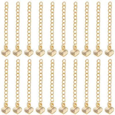 Herz-Verlängerungsketten 20 Stk. 5,2 cm 18K vergoldet