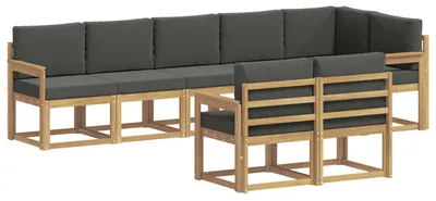 Produktbild von vidaXL Outdoor-Sofagarnitur 8 pcs Weiß und Anthrazit Polyester