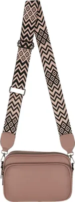 Produktbild von Umhängetasche (7038) Bauchtasche Crossbody-Bag Kunstleder Italy-Design PINK
