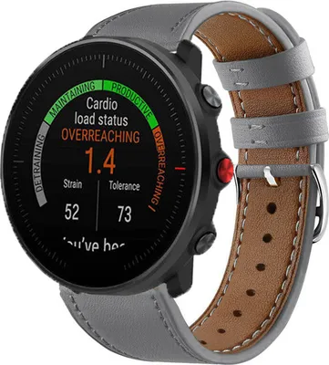 Produktbild von Strap-it Polar Vantage M Lederarmband (Grau)