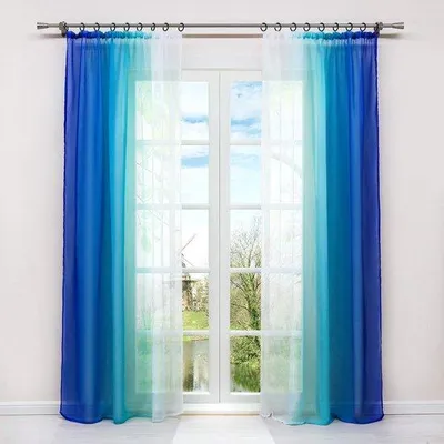 Productafbeelding van Set voile gordijnen met kleureffect - transparant - 175/140 cm - polyester