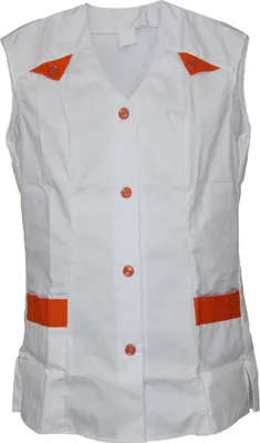 Produktbild von Schwesternkasack Damen Kasack Hosenkasack , Größe:60, Farbe:weiß/ orange
