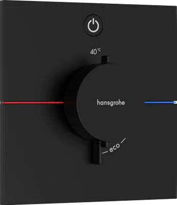 Produktbild von Fertigmontageset ShowerSelect Comfort E Thermostat, UP mattschwarz mattschwarz