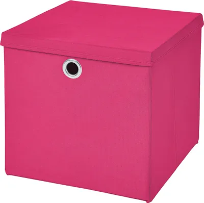 Produktbild von 1 Stück Pink Faltbox 33 x 33 x 33 cm Aufbewahrungsbox faltbar mit Deckel