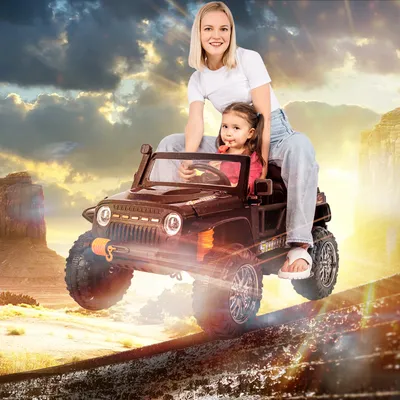 Produktbild von Kinder Elektroauto, Eltern-Kind-Fahren. Elternmodus. 100 kg belasten. 12V, 7Ah. USB-Bluetooth Fernbedienung, Sanftanlauf, 2*35W Motoren
