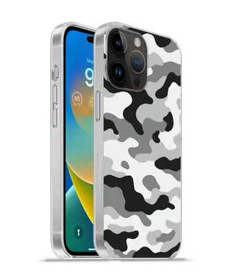Produktbild von MuchoWow® Handyhülle Schutzhülle Hülle für Apple iPhone 14 Pro - Softcase Schwarz-weißes Camouflage-Muster Silikon Softcase Handy Hülle - Umschlag