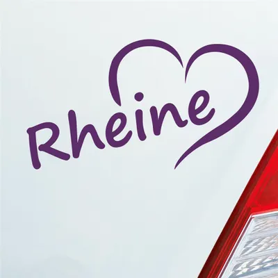 Produktbild von Auto Aufkleber Rheine Herz Stadt City Liebe Love Heimat 14,5x8 cm Lila Sticker Heckscheibenaufkleber