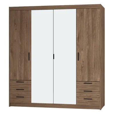 Image de AX LIVING Armoire avec miroir chene Lefkas Storicos 4P6T 176,3