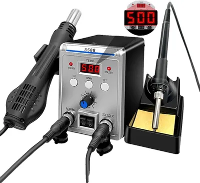 Immagine prodotto di Pistola ad aria calda con saldatore, potenza 700 W, display digitale, 8586