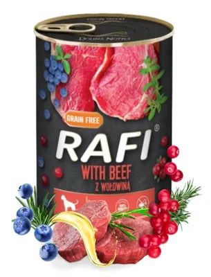 Produktbild von RAFI mokré krmivo pro psy s hovězím masem 400g Dolina Noteci