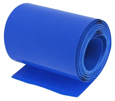PVC-Krimpschlauch 85 mm flach für 18650 Akkus, 5 m, Blau