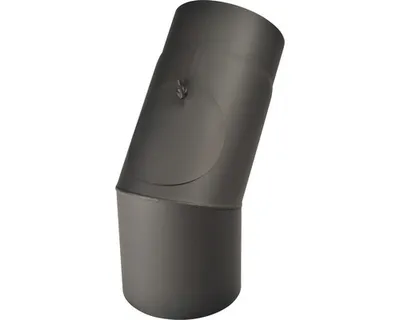 Obrázek produktu pro Koleno kouřové 200/45 mm s otvorem černé silnostěnné