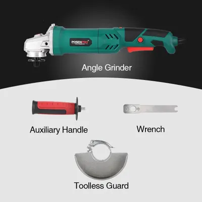Produktbild von Winkelschleifer PPAG1100 - 1100W - 125 mm Scheibe - 3000-12000 U/min - Drehzahl regelbar - Sanftanlauf und Spindelarretierung - 230-240V