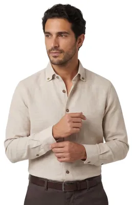 Produktbild von Hemd John Miller Slim Fit beiges Leinen