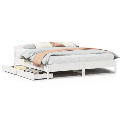 Produktbild von Massivholzbett ohne Matratze Weiß 180x200 cm Kiefernholz