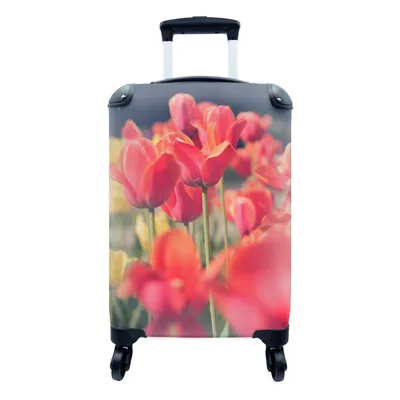 Produktbild von MuchoWow® Koffer Handgepäck Trolley Rollkoffer Kleine Reisekoffer mit 4 Rollen - Tulpen - Blumen - Natur - Cabin Size < 55x40x23 cm & 55x40x20 cm - Fotokoffer - Kabinenkoffer - Boardgepäck - Reise-Box - Reisekoffer - Reisegepäck - Koffer mit Bild - Trolley für Kinder