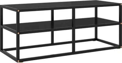 Produktbild von TV-Schrank Schwarz mit Schwarzem Hartglas 100x40x40 cm