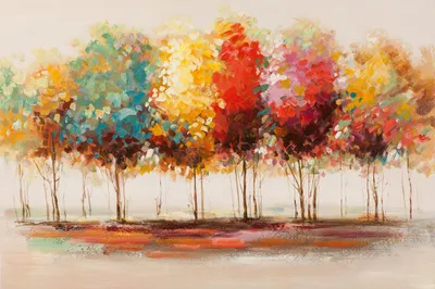Produktbild von ArtUniverse Leinwandbild Farbenfroher Wald 80 x 120 cm