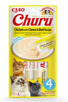 Obrázek produktu pro Churu Cat Chicken with Beef & Cheese Recipe 4x14g