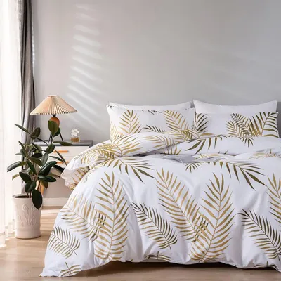 Produktbild von Luxus Bettwäsche Set mit Tropischen Blättern 240 x 260 cm
