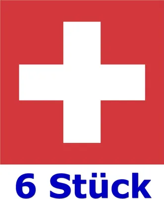 Produktbild von 6 Stück - Folienaufkleber rotes Kreuz Größe 98 x 98 mm - für innen und außen geeignet ( 511g ) - Verbandskasten Erste Hilfe Medizinschrank