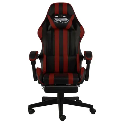 Immagine prodotto di vidaXL Sedia da gioco con poggiapiedi in ecopelle nera e rosso vino