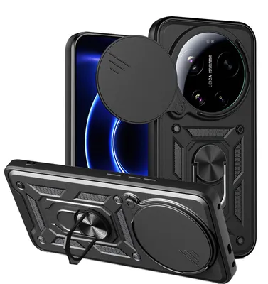 Produktbild von Outdoor Panzer Hülle Xiaomi 17 Ultra Handyhülle Kameraschutz Ringhalter Schwarz