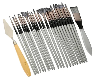 Produktbild von Pinselset für Öl-, Aquarell-, Acryl- und Gouachemalerei mit Holzgriffen für professionelle und Anfänger-Künstler