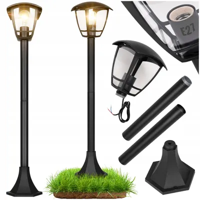 Obrázok produktu pre Vonkajšia lampa MasterLED E27 IP44 93 cm, čierna, hliníkové osvetlenie chodníkov s optikou z číreho polykarbonátu pre záhradné chodníky