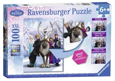 Obrázok produktu pre Ravensburger The Frozen Difference back Puzzle, 100 kusov, rozprávky, 6 rok / roky