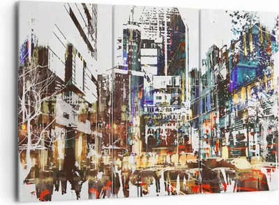 Produktbild von Bild auf Leinwand - Leinwandbild - Stadt Straße Haus - 165x110cm - Wand Bild - Wanddeko - Leinwanddruck - Bilder - Kunstdruck - Wanddekoration - Leinwand bilder - Wandkunst - CE165x110-3800