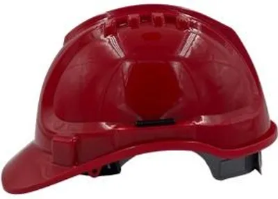 Produktbild von Bau-Schutzhelm, 6-Punkt, rot EN 397, Belüfteter Industrieschutzhelm
