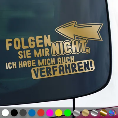 Produktbild von PantherPixel Folgen Aufkleber Sie Mir Nicht Habe Mich Verfahren Sticker Auto Geschenkidee Farbe Gold