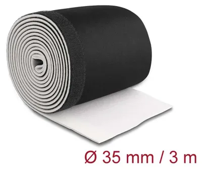 Produktbild von DeLOCK Kabelschlauch Neopren flexibel mit Klettverschluss 3 m x 135 mm schwarz / weiß, Schwarz, Weiß, Neopren, 1 Stück(e), 3,5 cm, 3000 mm