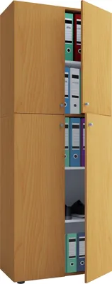 Produktbild von VCM Büroschrank mit 5 Fächern | moderner Aktenschrank mit Drehtüren | Maße ca. B. 70 x H. 184 x T. 40 cm – Lona 5-Fach
