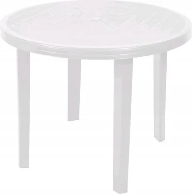 Immagine prodotto di Tavolo da giardino rotondo in plastica bianco 90 cm