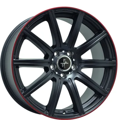 Produktbild von Keskin KT16 Dynamic matt black lip red 9.5x19 ET45 - LK5/112 ML66.6 Felge Alu