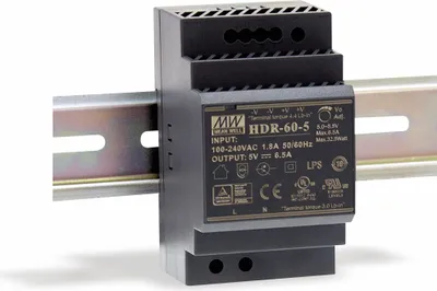 Image de MEAN WELL Bloc d'alimentation à découpage pour rail DIN HDR-60-12, 12 V-/4,5 A